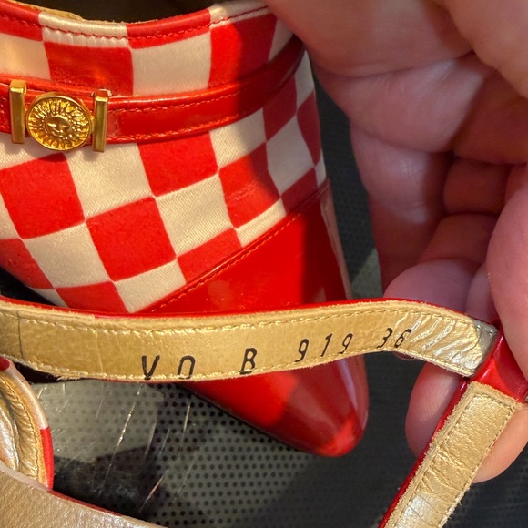 Red and White Checkered Heels vintage - Picture 4 of 13